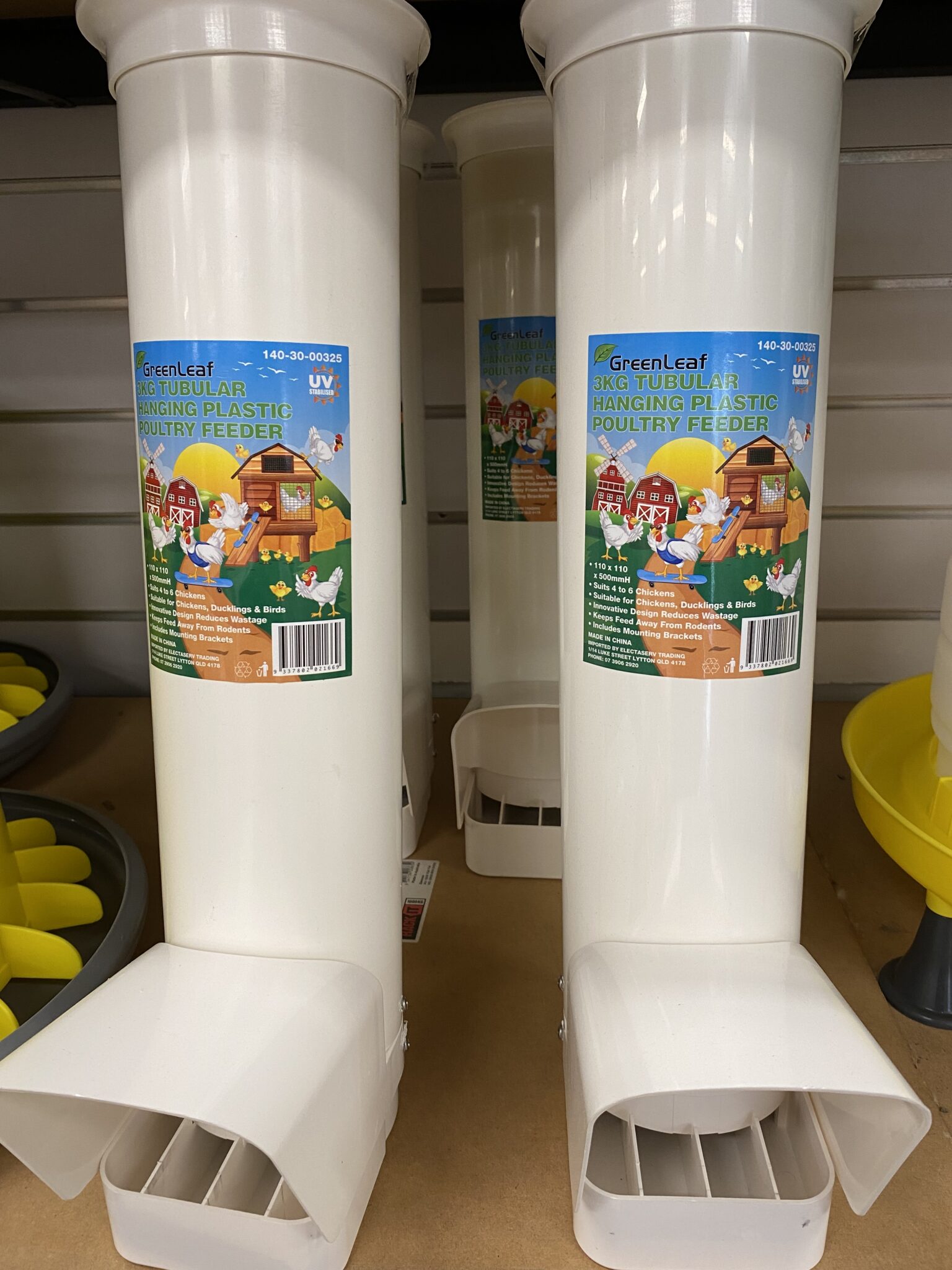 3kg Tubular Plastic Poultry Feeder Heritage Poultry and Produce